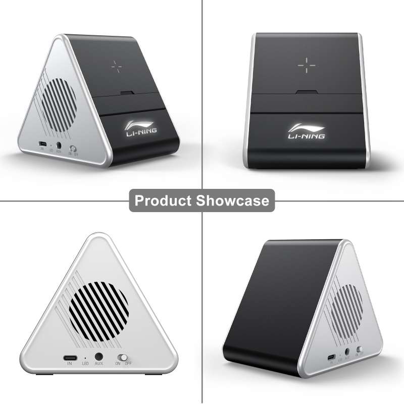 Колонка Dorn с беспроводной зарядкой и подсветкой гравировки, черный №9