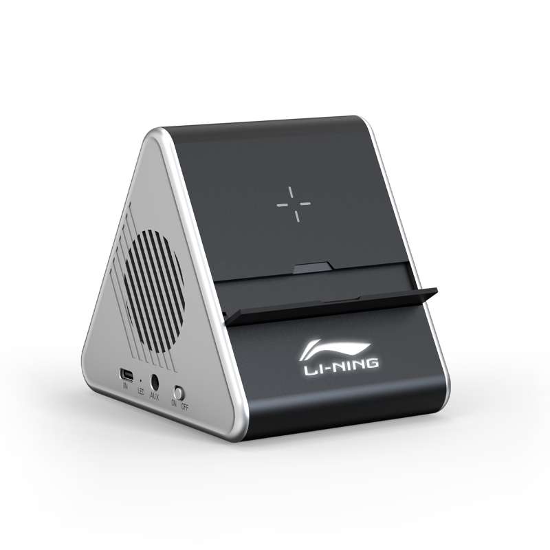 Колонка Dorn с беспроводной зарядкой и подсветкой гравировки, черный №8