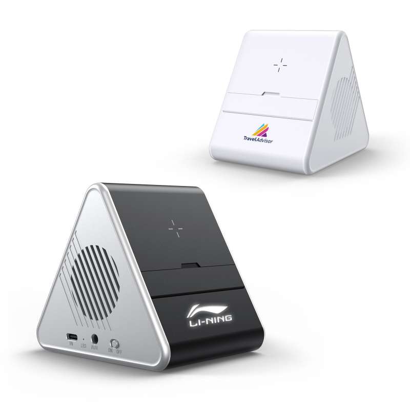 Колонка Dorn с беспроводной зарядкой и подсветкой гравировки, черный №3