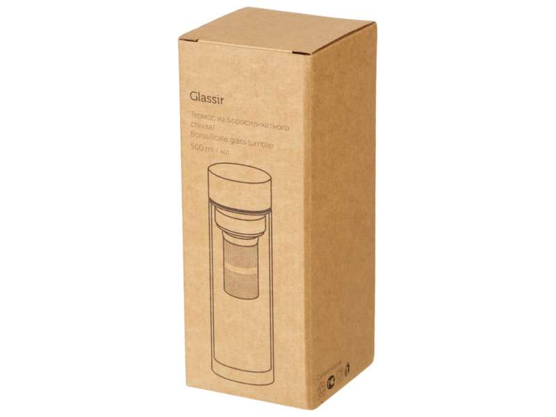 Стеклянная термобутылка Glassir, 500мл, черный №8