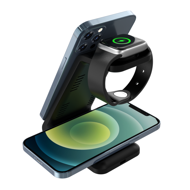 Беспроводное мультизарядное устройство Standy 15W, черный №3