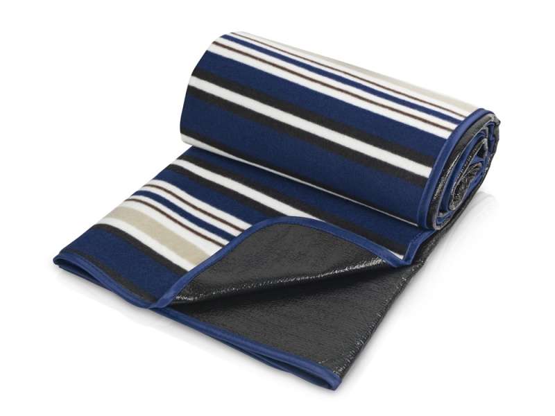 Плед в полоску в сумке Junket, синий №2