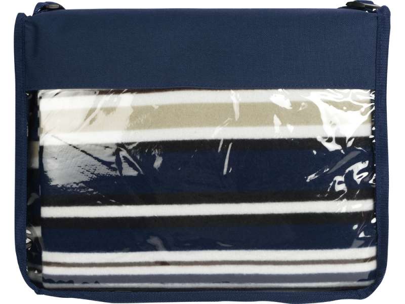 Плед в полоску в сумке Junket, синий №4