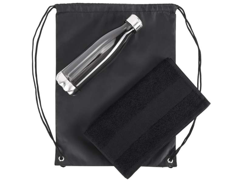 Спортивный набор из бутылки и полотенца Beginner, черный №2