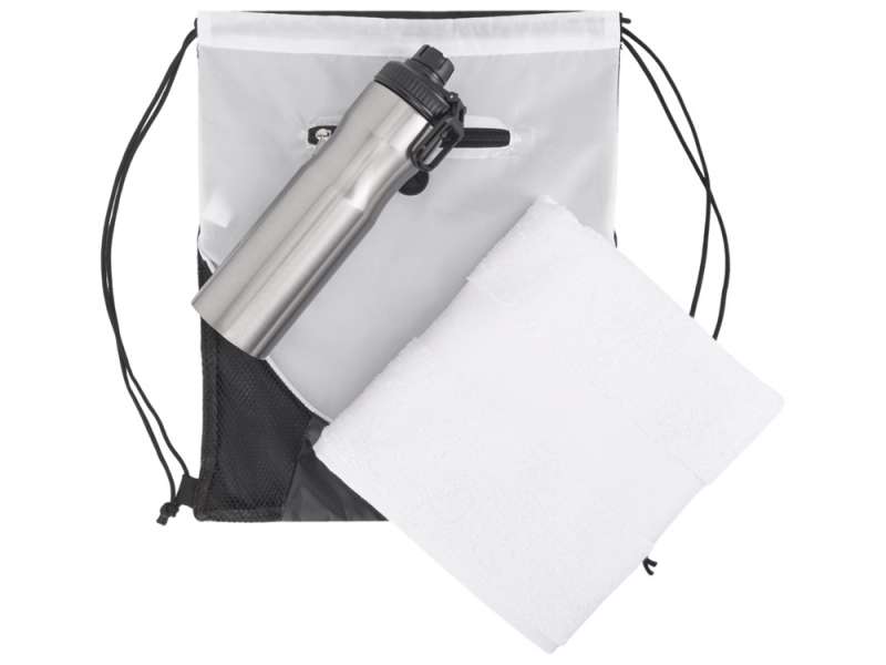 Спортивный набор из стальной бутылки и полотенца Advanced, белый №2
