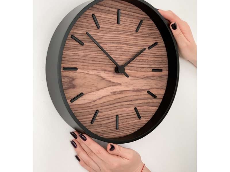 Часы настенные Tiger S, черный, орех №8