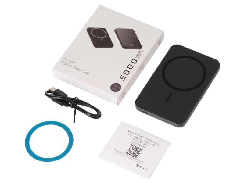 Магнитный беспроводной внешний аккумулятор Razor, 5000 mAh, металл, черный (Р) №16