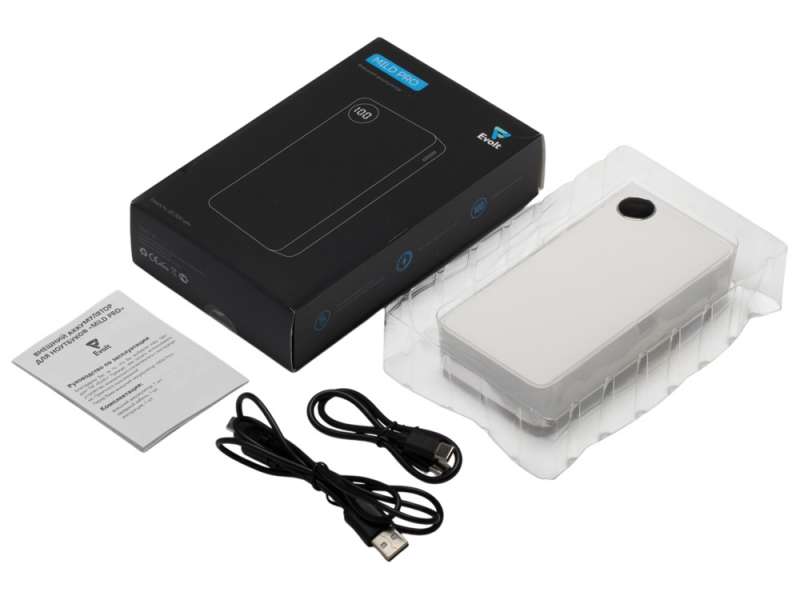 Внешний аккумулятор Mild Pro c быстрой зарядкой QC/PD, 20 000 mAh, белый №3