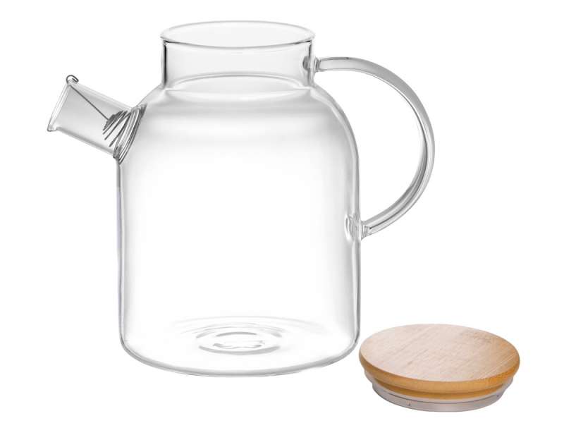 Стеклянный чайник с бамбуковой крышкой Sencha M №2