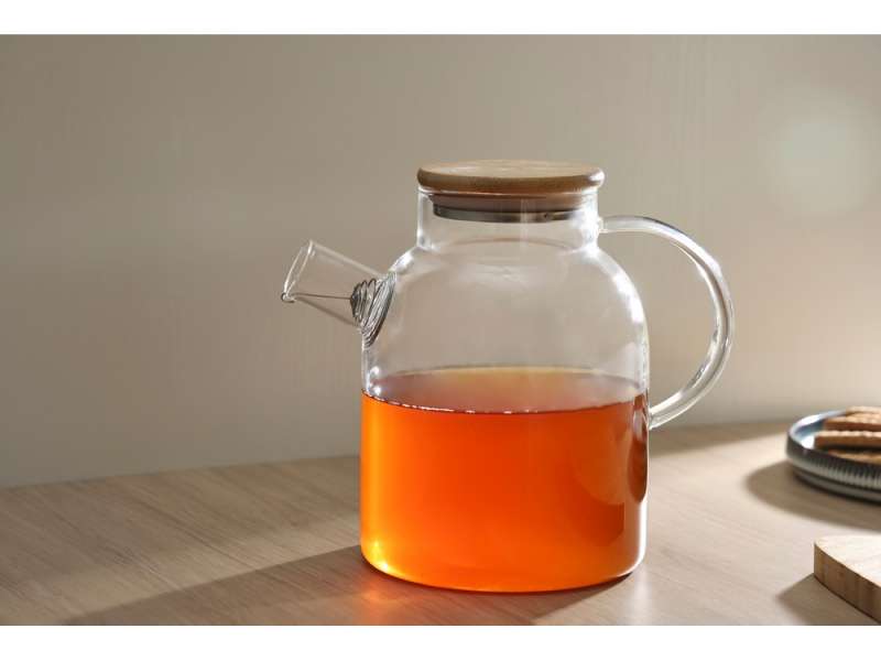 Стеклянный чайник с бамбуковой крышкой Sencha M №9