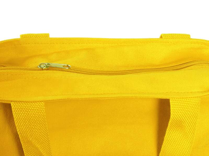 Сумка на молнии Zipper из хлопка 280 г c карманом на молнии спереди, желтый №7