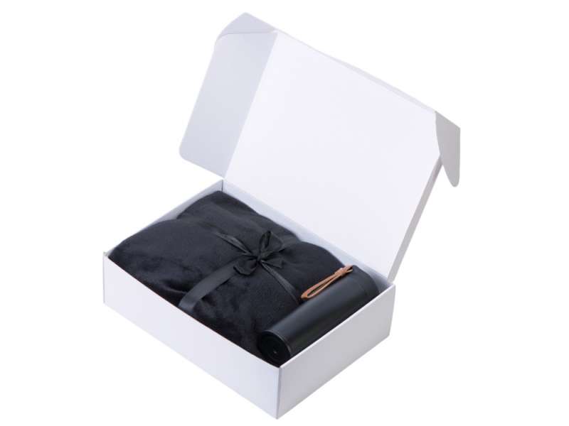 Подарочный набор с пледом, термосом Cozy hygge 2.0, черный №2