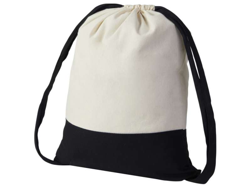 Рюкзак-мешок Cotton из хлопка 170 г, натуральный/черный