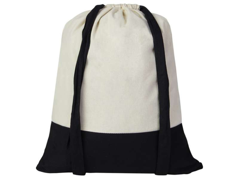 Рюкзак-мешок Cotton из хлопка 170 г, натуральный/черный №2