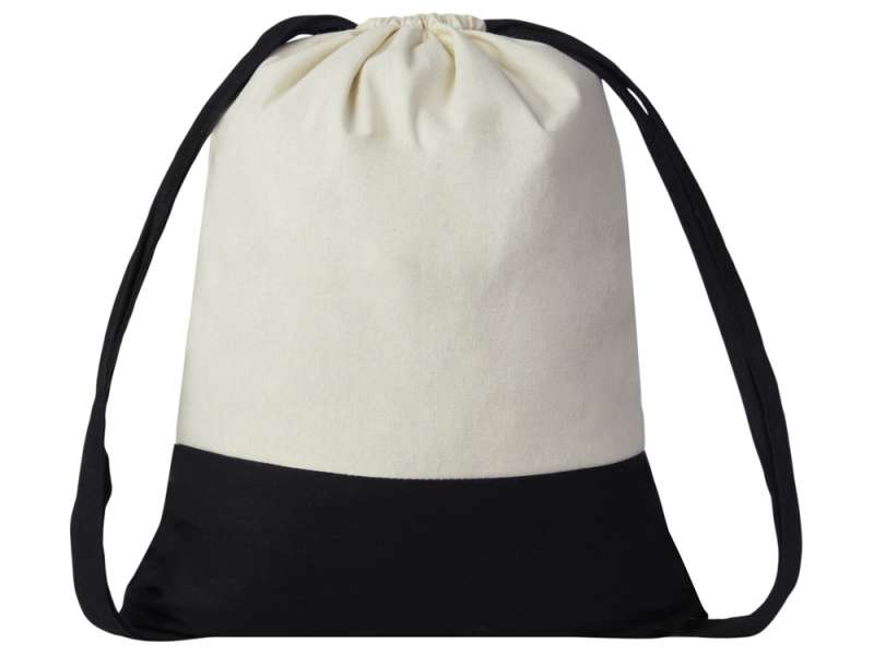 Рюкзак-мешок Cotton из хлопка 170 г, натуральный/черный №3