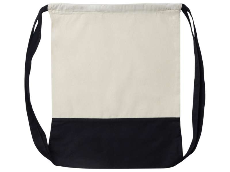 Рюкзак-мешок Cotton из хлопка 170 г, натуральный/черный №4