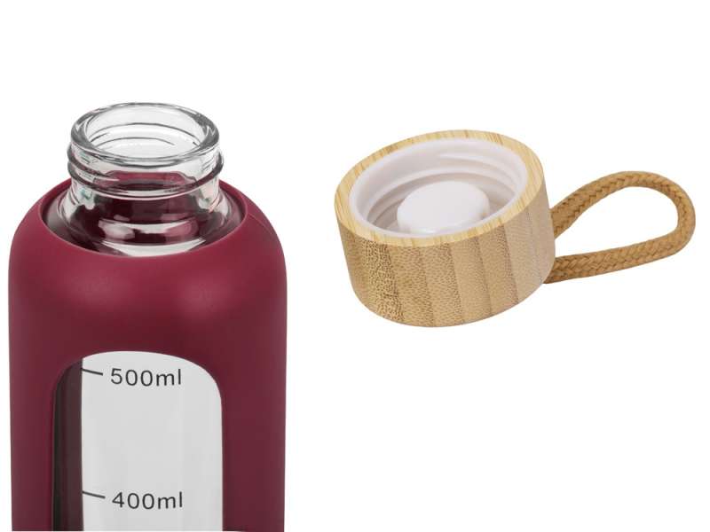 Бутылка из боросиликатного стекла Hangy, 550 мл, бургунди №6