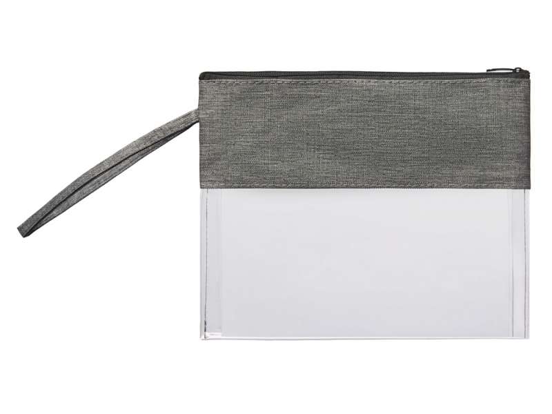 Косметичка из PVC и ткани Leony, прозрачный/темно-серый №4