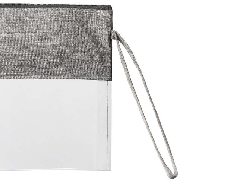 Косметичка из PVC и ткани Leony, прозрачный/темно-серый №6