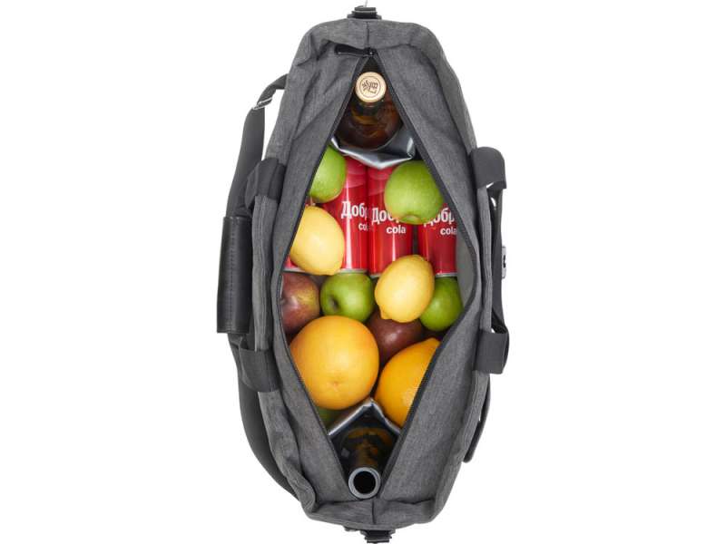 Сумка-холодильник Fabrizio со штопором, серый/черный №16
