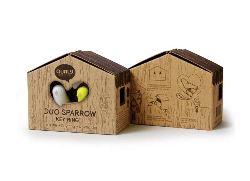 Держатель и брелок для ключей Duo Sparrow, белый №3