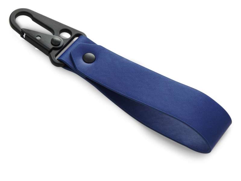 Брелок-ремувка из эко-кожи с карабином Domino, темно-синий