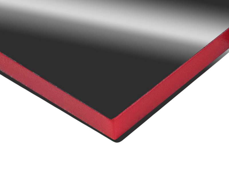 Металлический брелок с пластиковой цветной вставкой SteelPop House, серебристый с красным №3