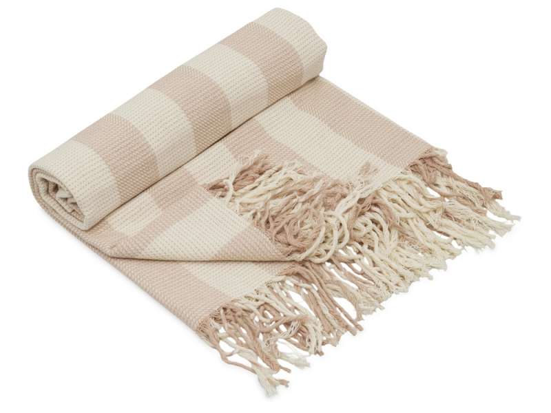 Плед Reglet, 130x150 см ( с учетом бахромы) 100% хлопок, бежевый