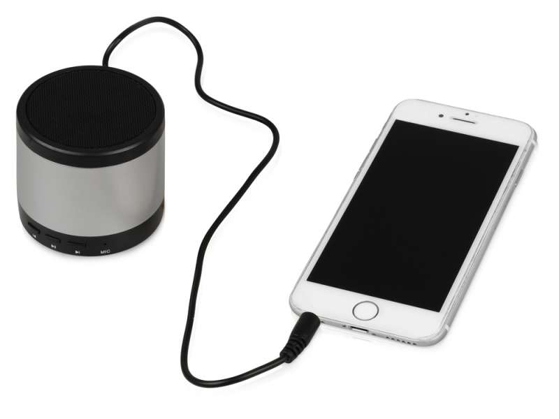 Портативная колонка Ring neon с белой подсветкой корпуса, серебристый №3