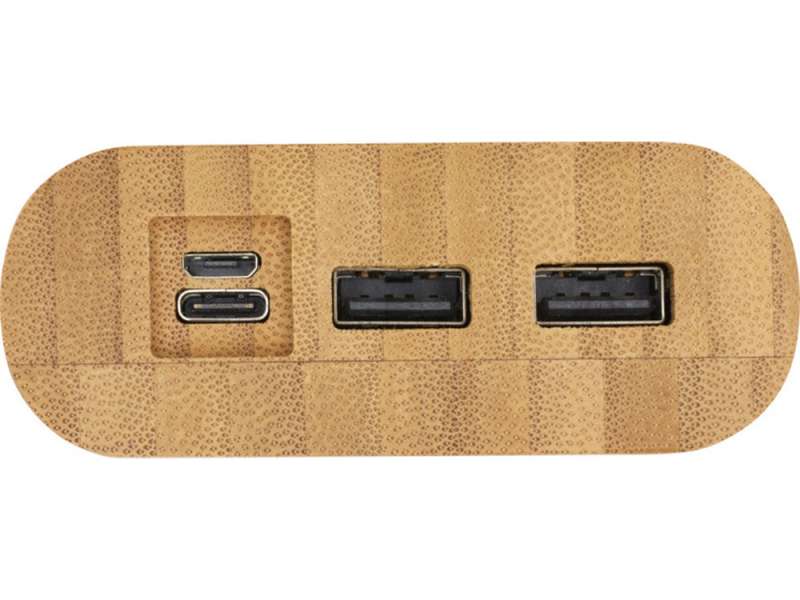 Портативное зарядное устройство Tulda из бамбука, 20 000 мАч, натуральный №8