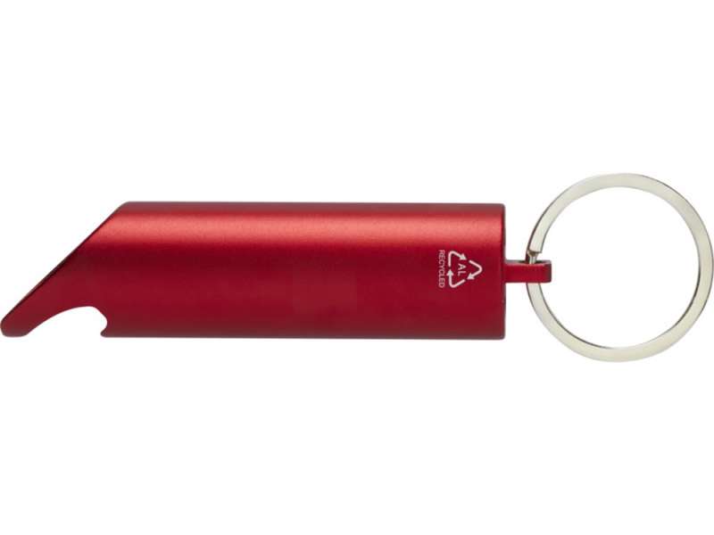 Flare светодиодный фонарик из переработанного алюминия и открывалка для бутылок с брелоком - Красный №2