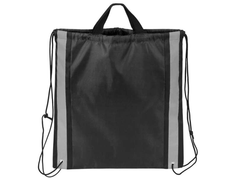 Рюкзак-мешок Savy со светоотражающими полосами по бокам, черный №4