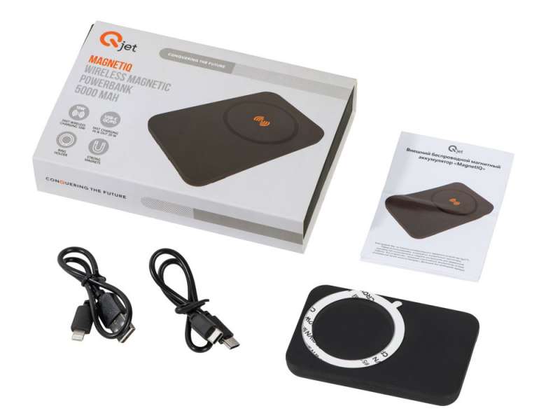 Магнитный беспроводной внешний аккумулятор MagnetIQ, 5000 mah, 10 W, серый Cool gray 7C №19