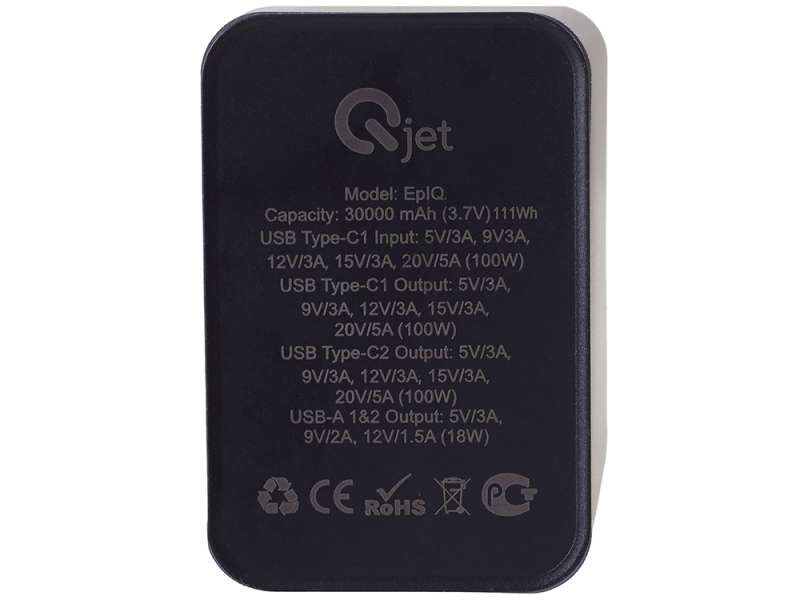 Внешний аккумулятор для ноутбуков EpIQ, 100 Вт, 30000 mAh, темно-серый №7