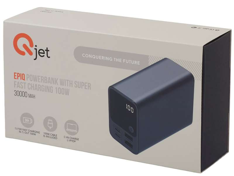 Внешний аккумулятор для ноутбуков EpIQ, 100 Вт, 30000 mAh, темно-серый №15