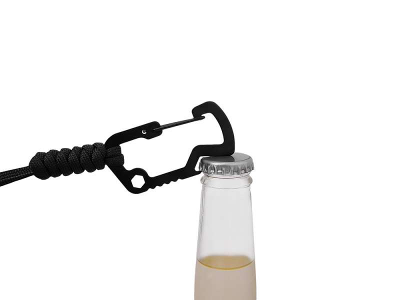 Брелок-шнурок Spanner с карабином с открывашкой для бутылок и ключом-шестигранником, черный №7