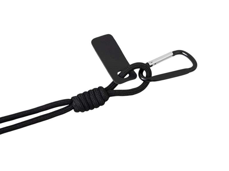 Брелок-веревочка на карабине, черный №2
