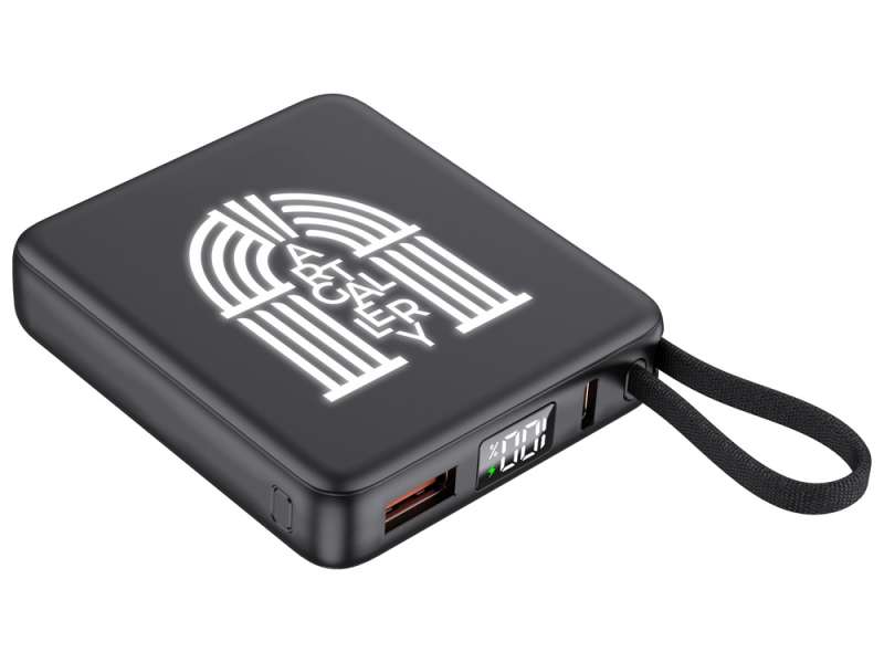 Внешний акуумулятор с подсветкой лого Nex, 5000 мАч, черный