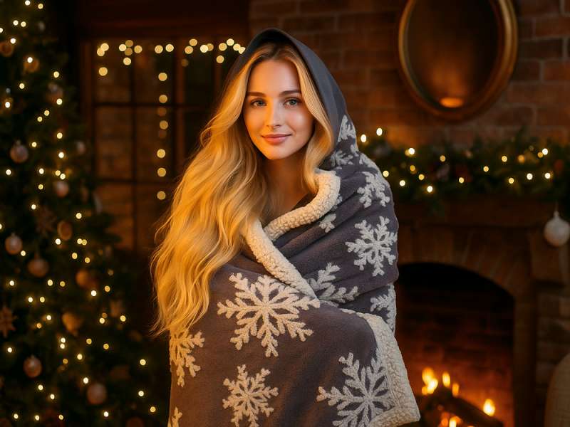 Плед Snowflake новогодний №13