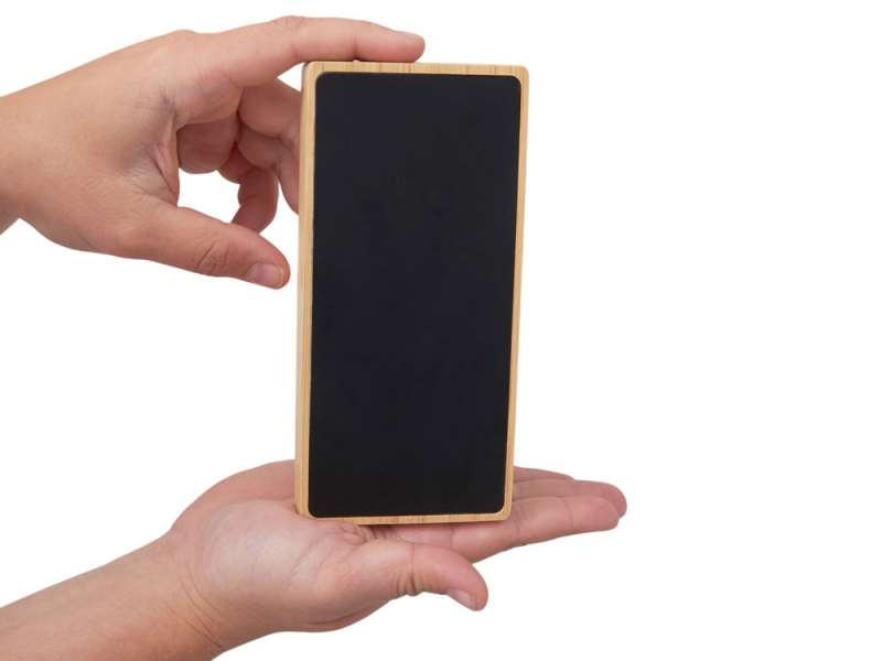 Внешний аккумулятор с подсветкой лого и солнечной панелью Reedia S1, 10000 mAh, бамбук, черный №3