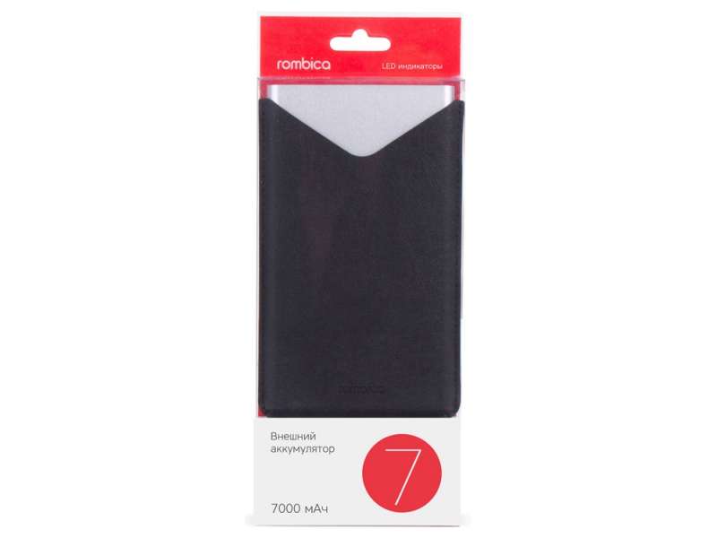Внешний аккумулятор Rombica NEO AX70L, 7 000 мАч, алюминий, серебристый, чехол №6