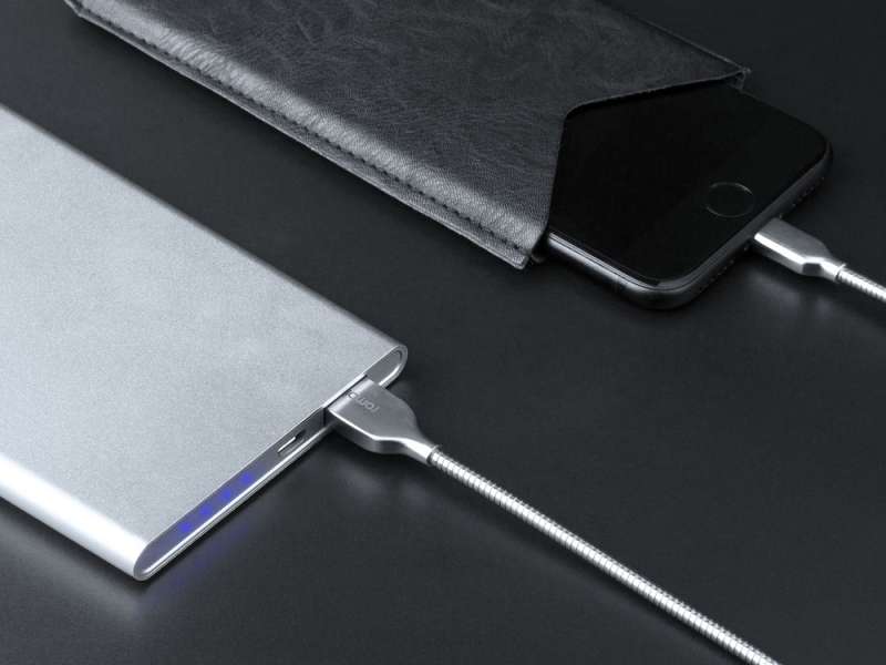 Внешний аккумулятор Rombica NEO AX70L, 7 000 мАч, алюминий, серебристый, чехол №5