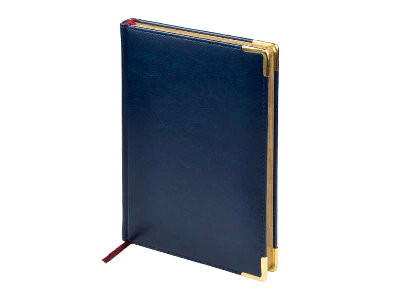 Ежедневник А5 датированный Sidney Nebraska 2026, синий (золотой обрез, золотые уголки) №1