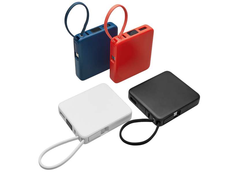 Внешний аккумулятор со встроенным кабелем USB-C Дэнси, 5000 мАч, черный №7