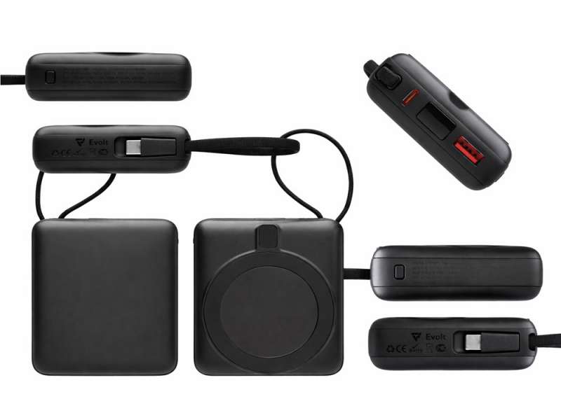 Магнитный беспроводной внешний аккумулятор c подсветкой лого Энчант, 10000 мАч, черный №9