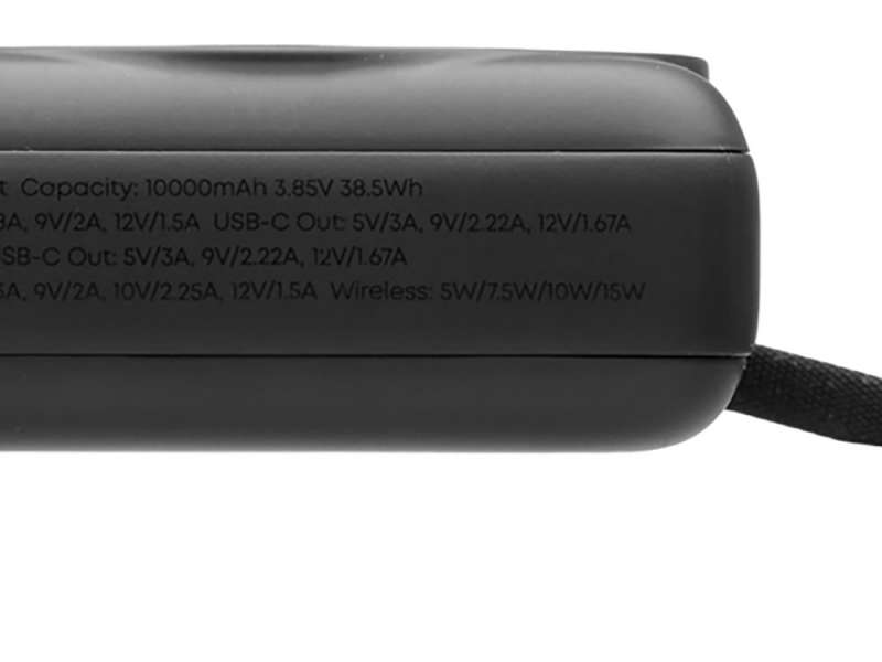 Магнитный беспроводной внешний аккумулятор c подсветкой лого Энчант, 10000 мАч, черный №6