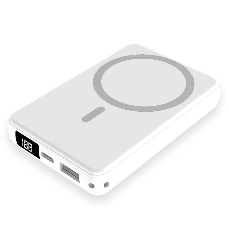 Магнитный внешний аккумулятор Quantum с беспроводной зарядкой (15W), 10000 Mah, белый №3