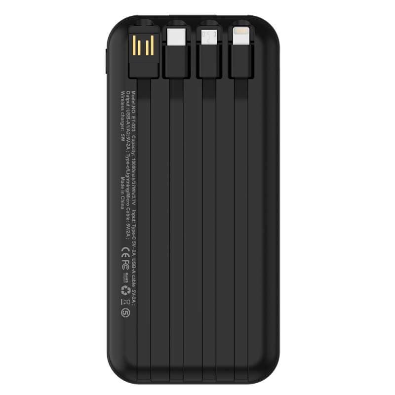 Внешний аккумулятор Authority с беспроводной зарядкой (5W), 10000 mAh, чёрный №3