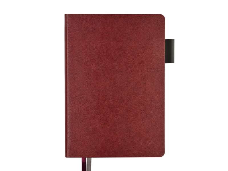Ежедневник А5 датированный Boston 2026, бордовый с серым обрезом №11