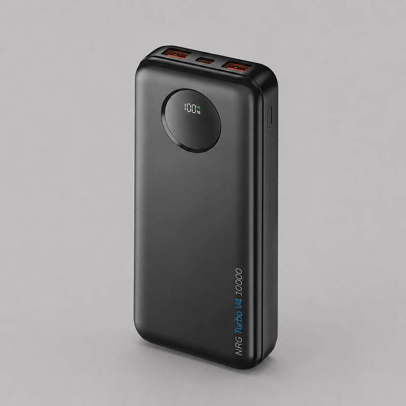Внешний АКБ NRG Turbo V4 10000 мА-ч, дисплей, черный, Deppa